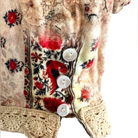 Sundance Catalog Embroidered Tapestry Play Tee Shirt Women’s Size Large - Picture 5 of 6